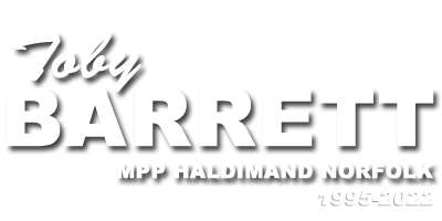 Toby Barrett, MPP 1995 - 2022